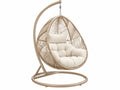 Hangstoel 105 x 105 x 195 cm beige metalen frame gevlochten kunststof voor tuin
