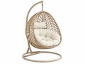 Hangstoel 105 x 105 x 195 cm gevlochten kunststof beige met stalen standaard