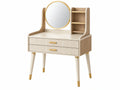 Kaptafel 80 x 40 x 140 cm houtmateriaal crème/goud met spiegel en opberglades