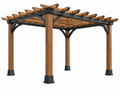 Pergola 360 x 300 x 250 cm hout zwart metalen frame voor tuin