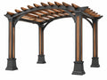 Pergola 400 x 300 x 250 cm hout en metaal bruin zwart voor tuin klassiek