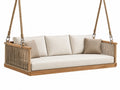 Hangbank 180 x 80 cm hout en touw naturel - zwevend zitmeubel