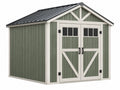 Tuinhuis 200 x 150 x 200 cm kunststof groen/wit met dubbele deuren