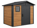Tuinhuis 250 x 200 x 220 cm houtlook bruin antraciet met metalen dak